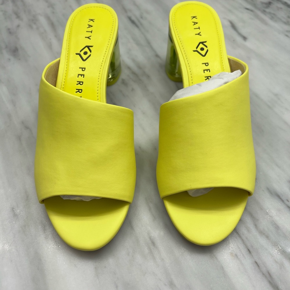 Katy Perry Asymmetric Heeled Slide Sandler - The Landen Neon Yellow (New)